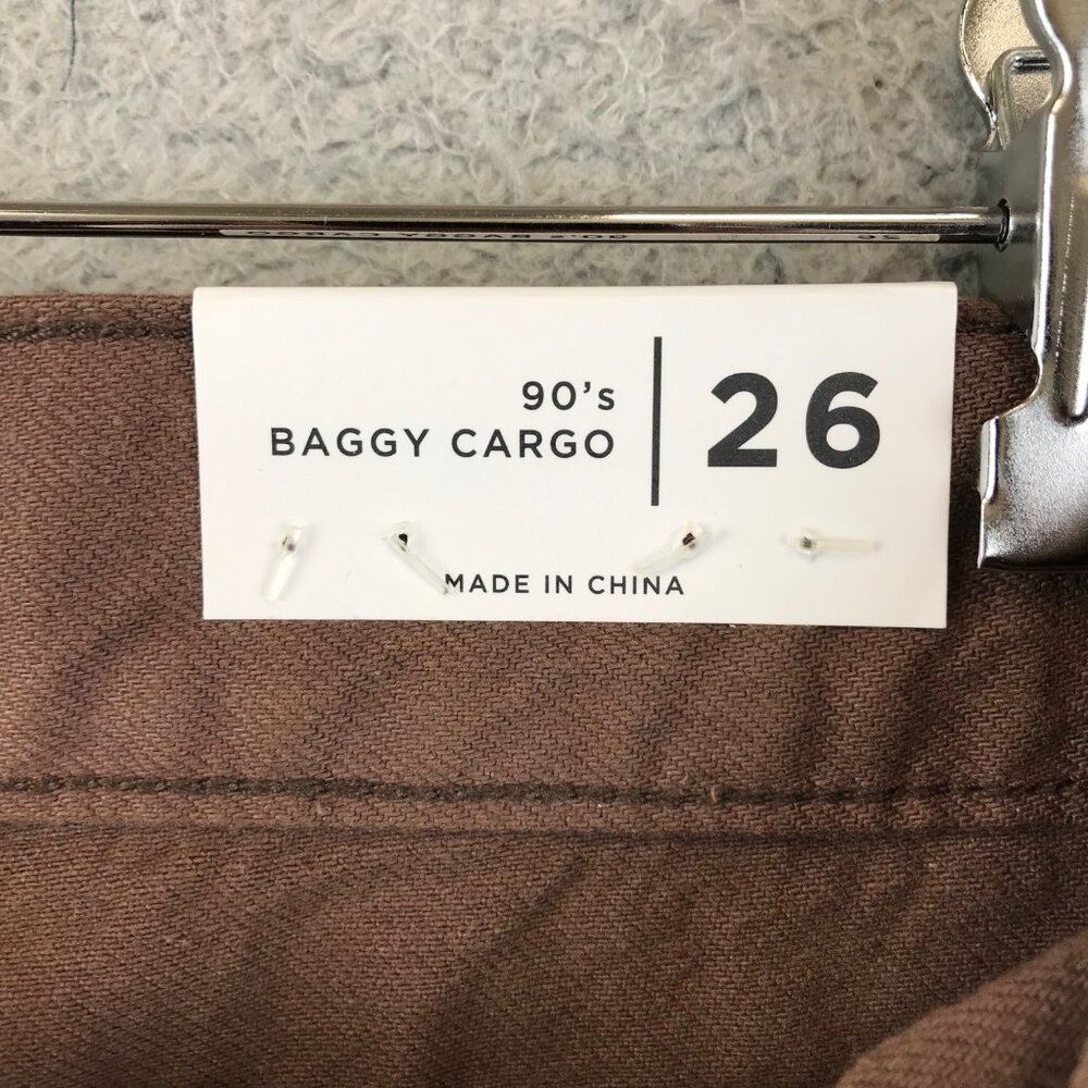 New Pac Sun Baggy 90s‎ Cargo Utility Pants Brown wide leg size 26 - Picture 4 of 16